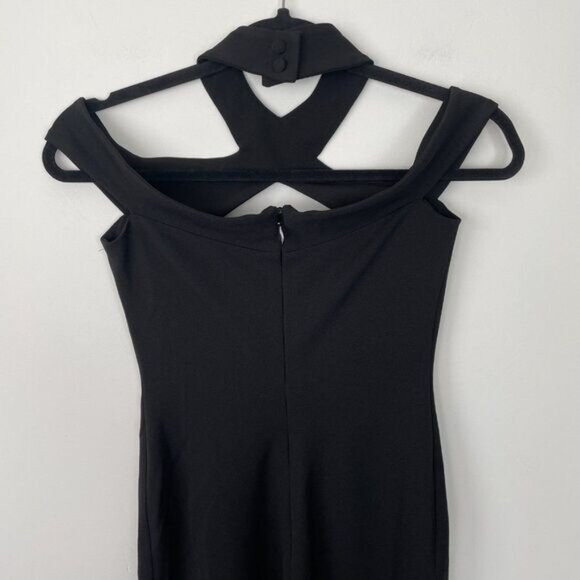 Nookie Hollywood Off the Shoulder Cut Out Crossover Neck Midi Dress Black S - Picture 6 of 10